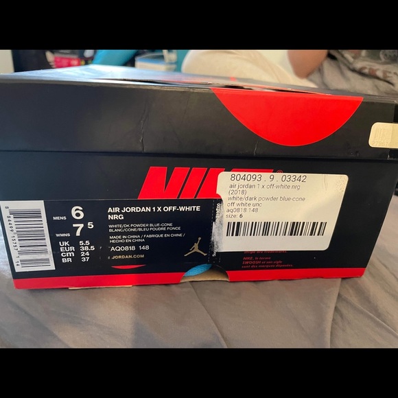 SOLD!!! Nike Shoes | Jordan 1 Retro High Off-White University Blue - Picture 3 of 9